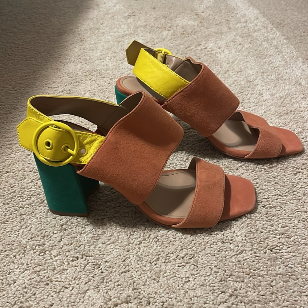 NWOT Banana Republic Colorblock Suede Heels Size 6.5 - Picture 3 of 6